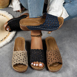 Hollow Thick Bottom Slippers Women Outside The Slope And Light Beach Cool Slippers Lat