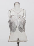 Wind Top 2025 Autumn And Winter New Out-To-Shoulder Fish Bone Slings Irregular Essohu Hanging Neck Vest