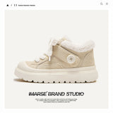 Shoes Ugly Big Shoes Winter Thick Soles To Keep Warm Cotton Shoes Simple Short Boots Men And Women's Snow