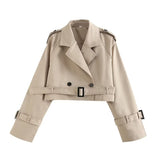 New Women's Jacket Casual Style With Long-Sleeved Short Trench Coat
