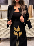 Banquet Two Sets 2025 Autumn New Flower Nail Bead Jacket + High Waist Half-Dress Suit