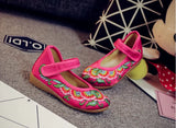 Zingj Shoe Box Girls Embroidered Cloth Shoes, Flat Single Shoes, Children's