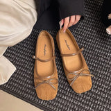 Bow Light Mouth Small Single Shoe Women 2025 Spring New Flat-Bottomed Ballet Shoes With Mary Treasure