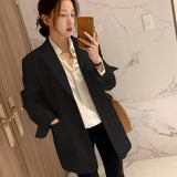 Zingj 2024 New Khaki Short Blazer Female Small Design Sense College Style Commuter