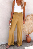 Women's Spring And Summer New Women's Pants Solid Cotton Tampons Tight Loose Leisure Wide Legs Women's