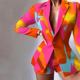 Women's New Fashion Suit Temperament Commuter Leisure Suit Shorts Two-Piece
