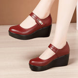 Zingj Soft Sole Single Shoes Women's Fall 2023 New Platform Platform Waterproof Platform Size Medium Heel Mom