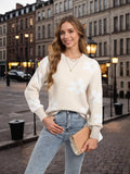 And Winter New Knitwear Blouse Loose Flowers Collar Collar Sweater Women's