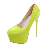 Autumn New High Heel Single Shoes Women's Color Fine Heel Sexy Single Shoes Waterproof Table Ultra-High Heel Nightclub Women's Shoes