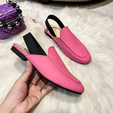 elastic belt half slippers women summer wear Muller shoes 2022 new flat