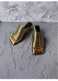 Head With Thin And Silver Cool Slippers Woman 2025 Summer High Heel Half-Dragging Wearing Silver Gold Simple