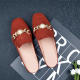 And Autumn Bag Head Flat Bottom Half Slippers Women Lazy Head No Heel Muller Single Shoe Size