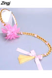 Blonde Cosplay Weaving Braid Tangled Rapunzel Princess Headband Hair Girl Wig Princess Girls Headband Kids Hair Hoop