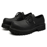 2025 Web Celebrity Thick Platform Korean Version Black Premium Sense Casual Dress Business Fashion Derby Shoes