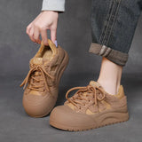 Cotton Shoes Women 2025 Winter New Thick Soles Increase Plus Velvet Warm Hair Shoes Big Head Casual