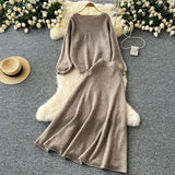 Zingj Wind Wear Take Female Korean Department Lazy Wind Loose Versatile Long-Sleeved Knit High Waist Big Swing Sweater