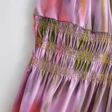 Women's Clothing Explosion Tie-Dye Printing Belt Sling Dress French Fashion
