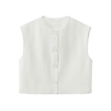 New Series Buckle Collar Vest Top