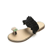 Large-Size Sandals Women 2025 Summer New Korean Version Of Fashion Wearing Flat-Bottomed Cold