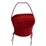 Rope Hanging Neck Small Sling Vest Women Summer New Sexy Hot Girls Inside And Outside Wearing A Unique Thai Bottom
