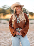 Autumn And Winter New Solid Color Round-Neck Sweater Women Hot Loose Commuter Wind Cover Long-Sleeved