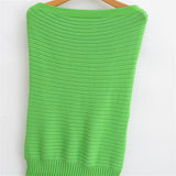 Summer New Sexy Hottie Body Shape Straight Green Dress Sleeveless Knit