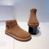 Cotton Shoes 2025 Winter New Baicai Birken Shoes Plus Velvet Warm Flat Bottom Leisure Short Boots