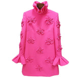 New Star Fashion Temperament Heavyweight Three-Dimensional Flower Horn Sleeve