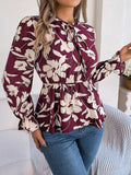 Shooting 2025 Autumn And Winter New Leisure Flowers With Long-Sleeved Chiffon Shirt Women's
