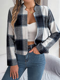 Wind 2025 Live Shooting Autumn And Winter Leisure Lattice Long Sleeves Of The Sleeves Women's