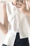 Plaid Tank Women Tops 2023 Summer Elegant Sleeveless Top Woman Office Ladies