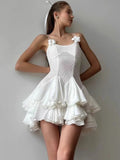 2024 Summer New Body-Repair Sexy Perspective Sling Dress High-End Temperament Lotus Leaf Skirt Small Dress