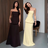 2025 New Women's Breast-Wear Pure Color Half-Dress Temperament Fashion