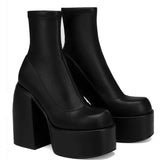 High-Tight Plus-Size Fashion Boots Women Autumn Coarse And Waterproof Table Frosted Skinny Leg