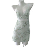 Retro Relief D'en Yarn Lace Slings Short Skirts Maids With Thin Green Fresh