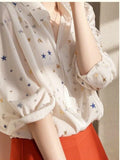 Light Luxury Loose Half-Sleeved Polo Collar Shirt Female Design Sense Of Small Spring And Autumn Single Special To Super Good-Looking