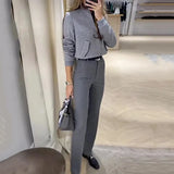 Zingj Fall 2023 New Design Pocket Casual Top Goes With Commuter Straight Suit Suit-Outfit