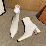 Short-Shoe Women 2025 Autumn And Winter New Korean Version Zipper Pointed Women's Boots Naked Boots Net Red Martin Boots Women's