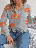 Shooting Autumn And Winter Halloween Bumpy Pumpkin Cut Long-Sleeved Jacket Sweater Women's