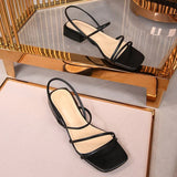 Sandals Low Heel Outer Wear Female Summer New Comfortable Large Size 41-43 Fat Wide Thick Heel All-match Small Size