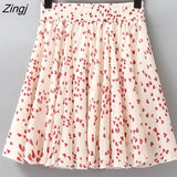 Women 28 Colors Fashion Simple Elastic Waist Summer Elegant Student Folds All-match Ulzzang Female Leisure Floral