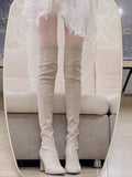The Beautiful Korean Version Of The Temperament High-Heeling Boots! High-Heeling Elastic Thin Boots Show Thin Legs Longer Than Knee
