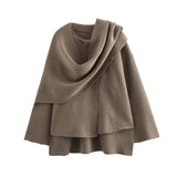 New Women's Clothing With Asymmetric Scarf Short Knitted
