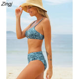 Cutout Bralette And Shirred Mid Rise Bikini Set For Women Back Hook Two Pieces Swimsuit 2023 Swimwear Bathing