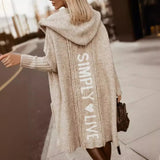 Sweater Cardigan Long Letter Knitted Loose Knit Coat Woman In Autumn/Winter
