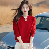 Women's Clothing Chinese Style Bottom Shirt Women 2025 New Autumn And Winter Dragon Year Life Year Clothes Large Red