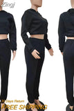 Sporty 2 Piece Set Hoodies and Sweatpants Fall Winter Clothes Women Two Piece Outfits Casual Tracksuits