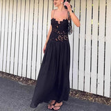 Women's Solid Color Splicing Lace Embroidery Dress Fashion Embroidery Women