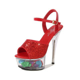 Zingj Patent Leather 15Cm High Heels Heel Water Diamond Platform Hate Day High