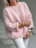 Pink Sweater Women's Autumn And Winter Knitting Top Casual Sweater Women's